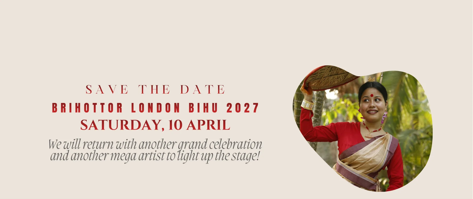 Save the date: Brihottor London Bihu 2027, Saturday 10 April